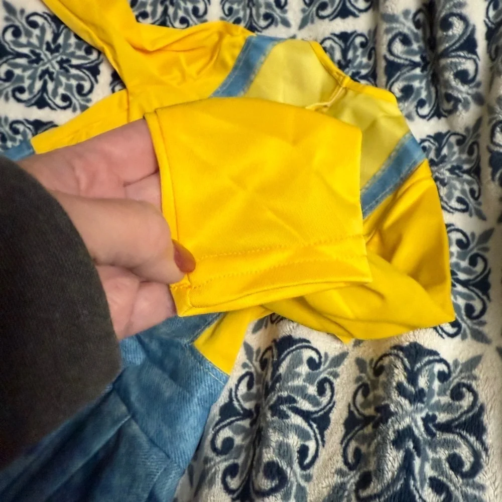 Rubie's Despicable Me Minions Girls sz M Yellow Blue Costume Dress& Goggles NEW - Picture 6 of 16